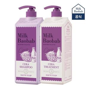 밀크바오밥 세라 샴푸 1200ml+세라 트리트먼트 1200ml 모브튤립