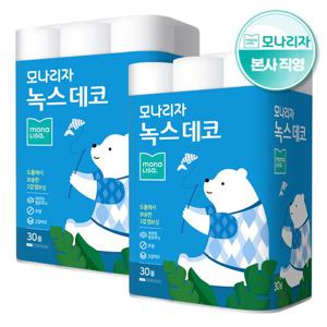 모나리자 녹스 3겹 데코 화장지 30M*30롤 2팩 (총60롤)