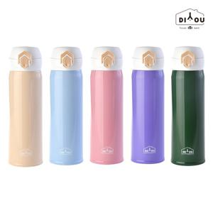 1+1 원터치 보온병 2중 진공 스텐 보온물병 텀블러 500ml 세트