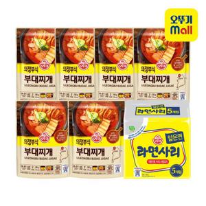 [오뚜기X홈앤단독] 의정부식 부대찌개 500g 6개+라면사리 얇은면 5봉 세트