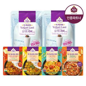 [티아시아] 푸팟퐁170g+치킨마크니170g+비프마살라170g+스파이시비프170g/라씨 요거트 파우더320g x2개