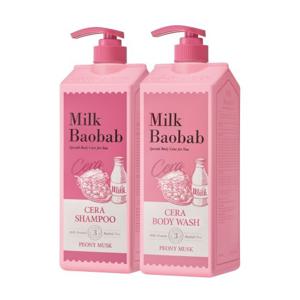 밀크바오밥 세라 샴푸 1200ml+세라 바디워시 1200ml 피오니머스크