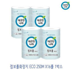 [땡큐온]깨끗한나라 점보롤화장지 ECO 250M x16롤 1박스