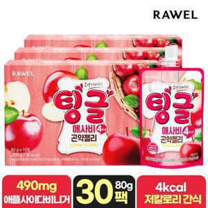 로엘 팅글 곤약젤리 애사비 애플사이다비니거맛 3박스, (80g x 30팩)