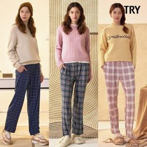 [TRY]24FW  여성 기모 파자마 팬츠 3종