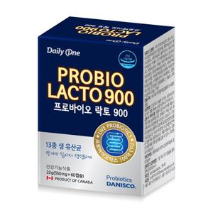 데일리원 프로바이오락토 900 유산균 보장균 100억 CFU 550mg X 60캡슐 1통