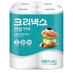 유한킴벌리 크리넥스 안심 키친타올  2겹 150매*4롤