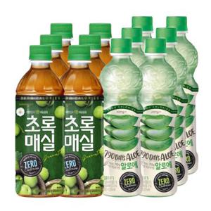 초록매실 제로+자연은 알로에 제로 혼합패키지 500ml x 12페트 (각 6페트)