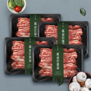 웰던푸드 미국산 초이스 블랙앵거스 LA갈비 4kg (1kg x 4팩,냉동)