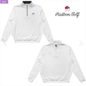 말본 남성 엑스 풋조이 2/1 집 풀오버 MALBON X FOOTJOY HALF ZIP PULLOVER WHITE