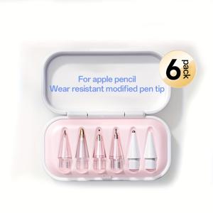 TEMU Apple Applepencil Tip 1/2/pro용 적합한 용량성 펜 니들 튜브 펜 헤드 ipadpencil 금속 변환 교체 팁