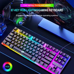 TEMU RGB 조명이 있는 메커니컬 게이밍 키보드: PC 게임 및 사무실 사용에 적합합니다.|키보드