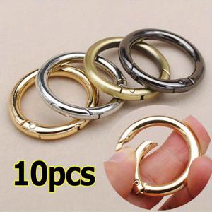 TEMU 10pcs 봄 게이트 O 링 버클 - 열 수있는 열쇠 고리, 핸드백, 스트랩 및 DIY 공예용 클립 후크, 밝은 노란색