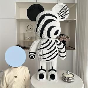 TEMU 줄무늬 곰 3D 퍼즐 블록 키트, 15000개 교육용 DIY 모델 세트, 14세 이상을 위한 창의적인 건설 장난감, 학교 보상에 이상적, 완벽한 DIY 사무실 장식, 다목적 보관 용기, 휴일 선물, 매장 디스플레이, 거실 아트워크 - 청소년 및 성인에게 적합