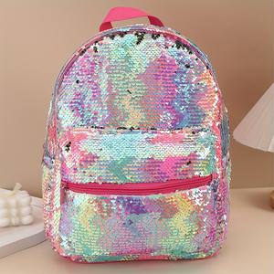 TEMU Colorful and stylish backpack with shiny decorations, made of artificial materials, and can be adjusted for a playful and trendy appearance