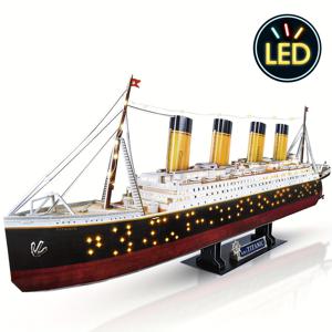 TEMU 틴에이저와 어른을 위한 타이타닉 3D LED 퍼즐 모델 키트 - 266조각 종이 구성 디오라마, 교육용 공예, 비독성 소재, 기술 발전과 집 장식을 위한 이상적, 8-14세 이상을 위한 적합