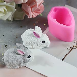 TEMU 3D 토끼 실리콘 DIY 몰드 부활절 토끼 모양 퐁당 케이크 장식 몰드, 베이크웨어 디저트 몰드 양초 만들기 몰드, 수지 점토 몰딩 베이킹 실리콘 몰드