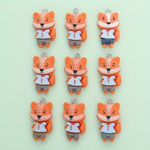 TEMU 9pcs 귀여운 여우 펜던트 사랑스러운 만화 여우 소년의 매력 Diy는 목걸이 귀걸이 펜던트 키 체인 등으로 사용할 수 있습니다