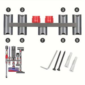 TEMU 다이슨 청소기 부속품 거치대, V7, V8, V10, V11, V15 청소기 부착물, 벽걸이 정리함, 공구 없이 설치하는 수납대, 내구성 있는 플라스틱 소재