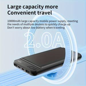 TEMU 10,000mAh USB-C 휴대용 충전기, 범용 배터리 팩 파워 뱅크, 충전식 리튬 폴리머 배터리, iPhone, iPad, Samsung, Android 스마트 기기와 호환됩니다.|보조배터리|보조배터리20000