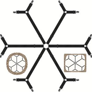 TEMU 조절 가능한 탄성 침대 시트 스트랩 - 매트리스 커버용 안전하고 신축성 있는 고정 클립, 세탁기 사용 가능, 1장의 시트 패스너, 시트 클립, 조절 가능한 탄성 시트 고정 스트랩