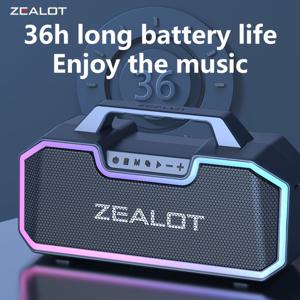 TEMU ZEALOT S57 80W 휴대용 무선 스피커, 서브우퍼 포함 - 듀얼 페어링, 14400mAh 배터리 36시간 재생, 부드러운 베이스, USB 및 TF 카드 호환, 집, 차, 야외 캠핑에 이상적