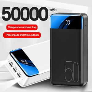 TEMU 50,000mAh 휴대용 파워뱅크 - LED 디스플레이, USB Type-C, 범용 충전기, USB 충전, ≤36V 작동 전압, 충전식 리튬 폴리머 배터리, 3 입력 및 3 출력 포트, 야외, 여행 및 긴급 상황 사용|보조배터리|보조배터리20000