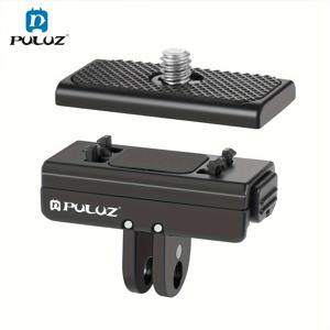 TEMU PULUZ 액션 카메라 마운트 어댑터, Insta360 Ace/Ace Pro/X3/One X2/X4/One X, GoPro HERO 12, 자석 베이스 플레이트, 안전 클립 포함, 배터리 불필요, 실리콘 퀵 릴리스 브래킷