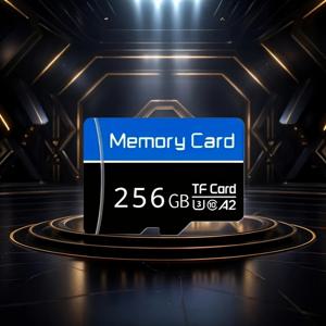 TEMU 고속 마이크로 SD 카드 번들 - 128GB & 256GB 클래스 10 U3 플래시 메모리 어댑터 포함, 스마트폰, 카메라, PC 등에 플러그 앤 플레이 - 풀 HD 비디오 및 사진 저장