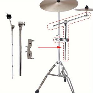 TEMU 클램프가있는 각도 조절이 가능한 심벌 스탠드, 재즈 드럼 워터 심벌 하프 스탠드 브래킷, 클립이있는 유니버설 심벌 홀더 확장 랙