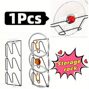 TEMU 비드릴링 접착식 냄비 뚜껑 걸이 - 클래식 블랙 주방 뚜껑 보관 (9-13인치) - 벽 또는 캐비닛 문 장착
