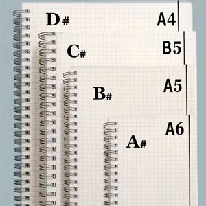 TEMU 4개 세트 코일 노트북, 내부 그리드 라인 페이지 스파이럴 하드커버 방수 비즈니스 노트패드, 스파이럴 북 코일 노트북 투명 무광 커버 다이어리, 학교 용품 문구에 적합