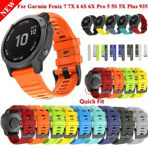 TEMU 26mm 22mm 실리콘 퀵 핏 스포츠 시계 스트랩 Garmin Fenix ​​7X 7 7S 6X 6 6S Pro 5 5X 5S Epix 2 스마트 시계 팔찌 팔찌