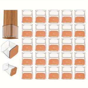 TEMU 2인치 정사각형 투명한 의자 다리 바닥 보호용 36개 세트, 목재 바닥용 가구 패드, 의자 다리용 가구 슬라이더, 실리콘 다리 캡 커버 투명