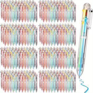 TEMU 6인치 1 다색 볼펜 대량 0.5mm 6색 리트랙터블 볼펜 팩 컬러풀 잉크 펜 용품 파티 선물 무지개 펜 사무용 선물 카니발 보상