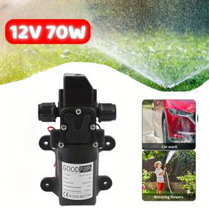 TEMU 1PC 70W DC 12V 6.0L/분 농업용 전기 다이어프램 수도 펌프, 고압 미세 분무기 (자동차 세척 및 꽃에 물 주기용) – 배터리 없이 하드 와이어링 됨