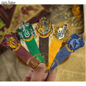 TEMU 5pcs 해리 포터 공식 Gryffindor Ravenclaw Hufflepuff Slytherin 하우스 북마크 편지지 선물 급우 교사 친구를위한 학교 용품