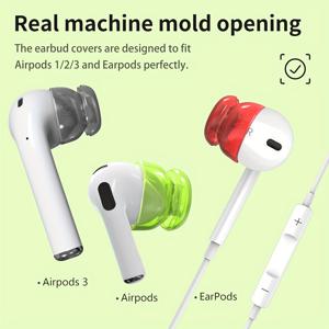 TEMU Apple Airpods 1/2 & 3용 5개 투명 젤리 이어팁 - 편안한 TPU 이어버드 커버와 보관 케이스 포함