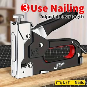 TEMU 무거운 3-in-1 수동 스테이플 건, 금속 구조, 4-14mm 스테이플, 실내 장식, 목공, 장식, DIY 프로젝트 - 배터리 필요 없음