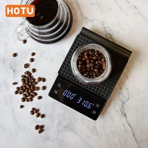 TEMU HOTU 고정밀 디지털 커피 저울, 타이머 포함, 0.1g 정확도 3kg/6.61lb 용량, 백라이트 LCD 디스플레이, 테어 기능, 배터리 구동 - 배터리 없음