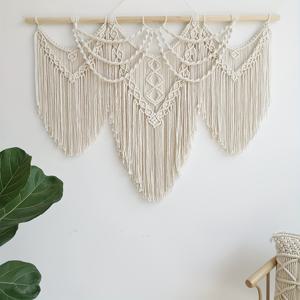 TEMU 1pc 대형 Macrame 벽 교수형 Boho 태피스트리 Macrame 벽 장식 미술 세련된 보헤미안 수제 짠 태피스트리 침실 거실 아파트 웨딩 파티 홈 장식, 43 