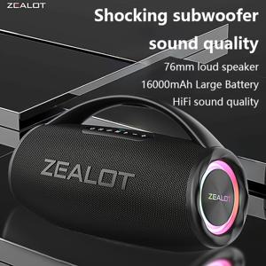 TEMU Zealot S97 80W 손잡이, Hifi 음질, RGB 조명, 방수 IPX 5, TWS 듀얼 페어링, 고속 충전, 16000mAh 배터리, 모바일 전원 은행, 36시간 재생 시끄러운 스테레오, 부밍 베이스를 갖춘 강력한 야외 휴대용 서브우퍼 무선 스피커. 충전 케이블 및 휴대폰/태블릿/TV와 연결합니다. 집, 자동차, 야외, 캠핑, 파티박스용.