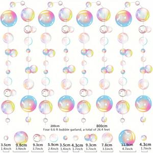 TEMU 4개 세트 투명 버블 가랜드 장식 - 인어, 해양 및 해변 테마 파티, 생일, 결혼식, 해양 이벤트에 완벽 - 사진 배경, 방 장식, 파티 용품을 위한 다용도 매달린 스트리머
