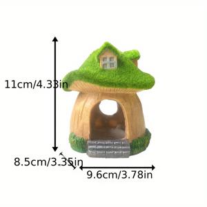 TEMU 1pc 소박한 시뮬레이션 이끼 덮인 버섯 집 수족관 장식품, 수지 공예 물고기 탱크 장식, 새우 보호소, 물고기 은신처 조경 액세서리, 수생 환경을위한 녹지 테마 장식