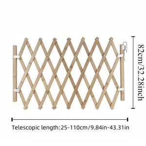 TEMU 개폐식 나무 애완 동물 게이트, 조정 가능한 슬라이딩 개 울타리, 실내/실외 안전 도어 배리어, 계단 보호, 개와 고양이를 위한 휴대용 확장 게이트