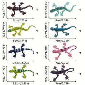 TEMU 8개 미니 도마뱀 피규어 세트 - 생일 장식, 파티 선물, 교실 보상 및 할로윈 케이크 토퍼에 완벽함