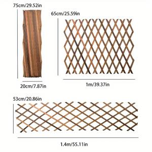 TEMU 1개 조절 가능한 목재 정원 울타리 - 확장 가능한 야외 벽 장식, 등반 식물 퍼걸러, 파티오 & 발코니 애완동물 방벽