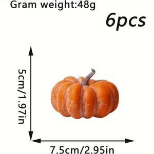 TEMU 6pcs, 2.9 인치 인공 미니 호박, 할로윈, 추수 감사절, 추수 축제, 축제 분위기 장식 소품 및 장면 장식, 가정 장식용 플라스틱 삼각형 호박