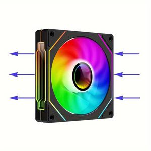 TEMU OUYUANSU ARGB 미러 효과 PC 냉각 팬 - 120mm, PWM 제어로 물 냉각, 게이밍 시스템용 800-2000RPM