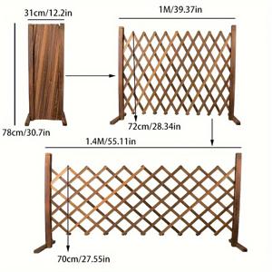 TEMU 1-팩 조절 가능한 나무 정원 울타리 - 다재다능한 장식 정원 격자 장벽 - 애완 동물 우리 - 가정 프라이버시 스크린 칸막이 - 소박한 실외/실내 나무 울타리 패널